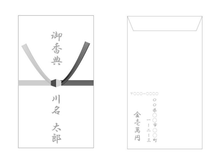 お香典袋の裏側には、住所と金額を書きます。
